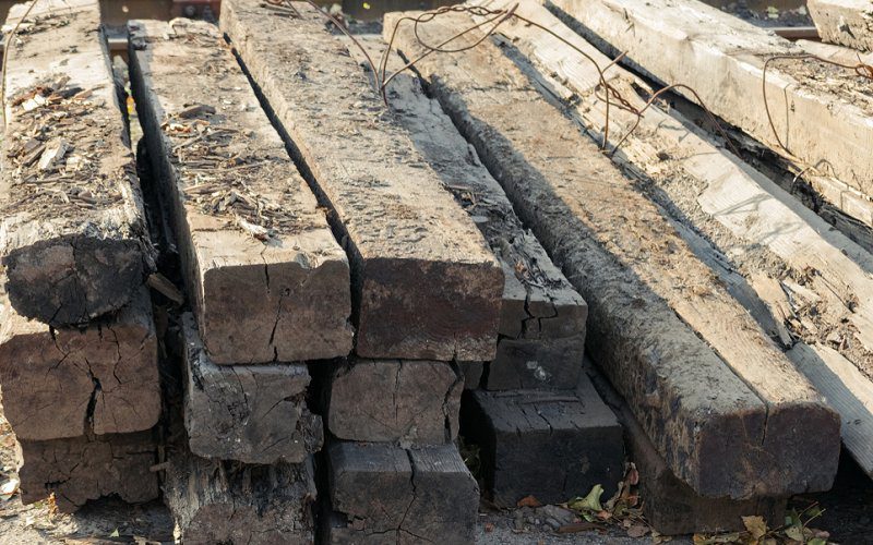 railway sleepers termites retaining wall image