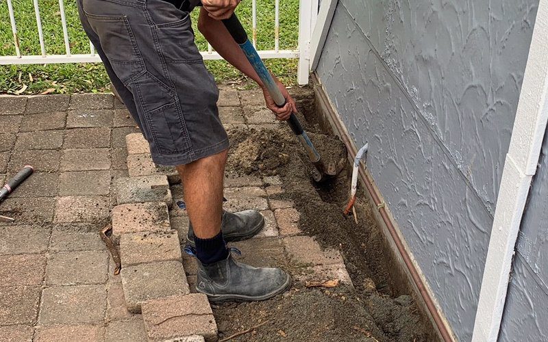 termidor termite chemical barrier installation image